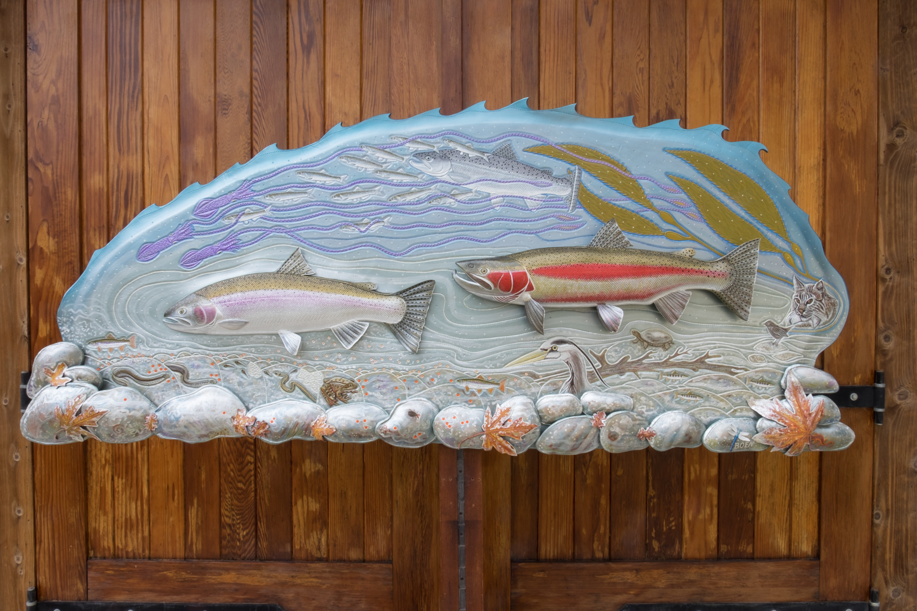 Spawning Steelhead Fish Sculpture